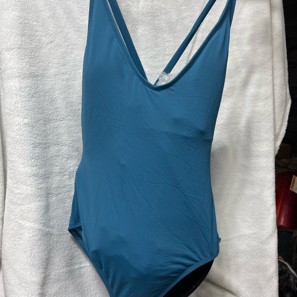 Catalina Blue One-Piece Swimsuit V-Neck Plunge